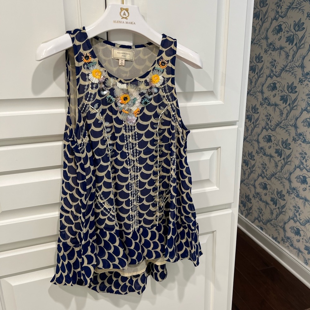 MOULINETTE SOEURS BEADED TANK TOP BLOUSE from Anthropologie